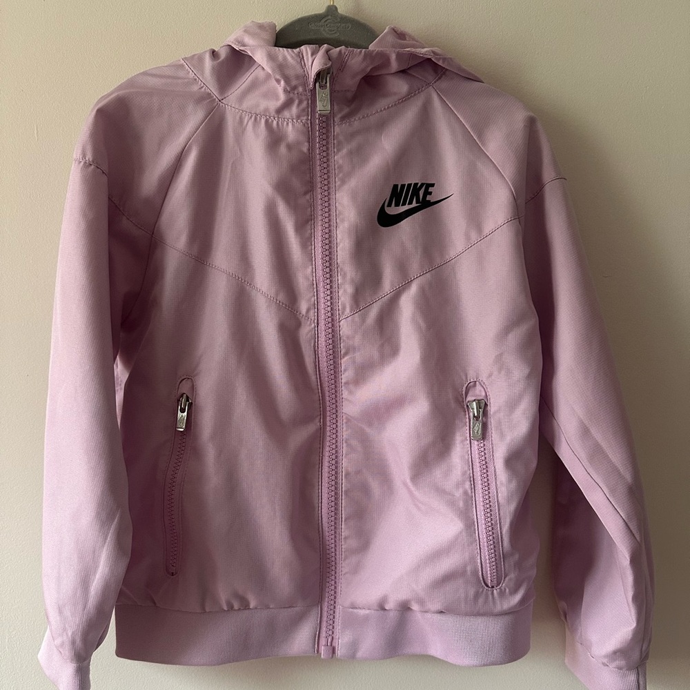 Pink Nike hooded light jacket